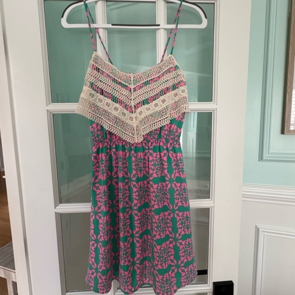 Peach Love Crochet Spaghetti Strap Dress | M